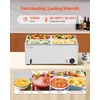 image:imageVEVOR Commercial Food Warmer 1500W Electric Stainless Steel Steam Food Warmer with Lid 4Pan Fast Heating Countertop Buffet Bain Marie with Soup amp Perforated Ladles for Catering Restaurant Party4x14Pan24QT