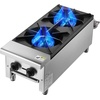 image:imageVEVOR Commercial Gas Stove with 6 Burners Propane and Natural Gas Countertop Cooking Stove Range Stainless Steel Gas Hot Plate Commercial Cooking Equipment for Restaurant 168000 BTU2 Burners