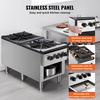 image:imageVEVOR Commercial Gas Stove with 6 Burners Propane and Natural Gas Countertop Cooking Stove Range Stainless Steel Gas Hot Plate Commercial Cooking Equipment for Restaurant 168000 BTU2 Burners