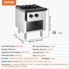 image:imageVEVOR Commercial Gas Stove with 6 Burners Propane and Natural Gas Countertop Cooking Stove Range Stainless Steel Gas Hot Plate Commercial Cooking Equipment for Restaurant 168000 BTU1 Burners