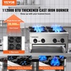 image:imageVEVOR Commercial Gas Stove with 6 Burners Propane and Natural Gas Countertop Cooking Stove Range Stainless Steel Gas Hot Plate Commercial Cooking Equipment for Restaurant 168000 BTU4 Burners