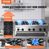 image:imageVEVOR Commercial Gas Stove with 6 Burners Propane and Natural Gas Countertop Cooking Stove Range Stainless Steel Gas Hot Plate Commercial Cooking Equipment for Restaurant 168000 BTU6 Burners