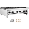 image:imageVEVOR Commercial Gas Stove with 6 Burners Propane and Natural Gas Countertop Cooking Stove Range Stainless Steel Gas Hot Plate Commercial Cooking Equipment for Restaurant 168000 BTU6 Burners