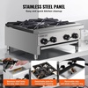 image:imageVEVOR Commercial Gas Stove with 6 Burners Propane and Natural Gas Countertop Cooking Stove Range Stainless Steel Gas Hot Plate Commercial Cooking Equipment for Restaurant 168000 BTU4 Burners