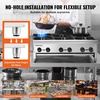 image:imageVEVOR Commercial Gas Stove with 6 Burners Propane and Natural Gas Countertop Cooking Stove Range Stainless Steel Gas Hot Plate Commercial Cooking Equipment for Restaurant 168000 BTU6 Burners