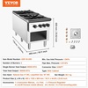 image:imageVEVOR Commercial Gas Stove with 6 Burners Propane and Natural Gas Countertop Cooking Stove Range Stainless Steel Gas Hot Plate Commercial Cooking Equipment for Restaurant 168000 BTU2 Burners