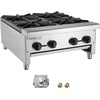 image:imageVEVOR Commercial Gas Stove with 6 Burners Propane and Natural Gas Countertop Cooking Stove Range Stainless Steel Gas Hot Plate Commercial Cooking Equipment for Restaurant 168000 BTU4 Burners