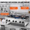 image:imageVEVOR Commercial Gas Stove with 6 Burners Propane and Natural Gas Countertop Cooking Stove Range Stainless Steel Gas Hot Plate Commercial Cooking Equipment for Restaurant 168000 BTU6 Burners