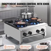 image:imageVEVOR Commercial Gas Stove with 6 Burners Propane and Natural Gas Countertop Cooking Stove Range Stainless Steel Gas Hot Plate Commercial Cooking Equipment for Restaurant 168000 BTU4 Burners