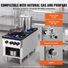 image:imageVEVOR Commercial Gas Stove with 6 Burners Propane and Natural Gas Countertop Cooking Stove Range Stainless Steel Gas Hot Plate Commercial Cooking Equipment for Restaurant 168000 BTU2 Burners