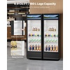 image:imageVEVOR Commercial Merchandiser Refrigerator 69 CUFT Glass Door Display Refrigerator Beverage Refrigerator Cooler Merchandiser with Adjustable Shelves Soft LED Light Customizable Lightbox Black
