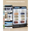 image:imageVEVOR Commercial Merchandiser Refrigerator 69 CUFT Glass Door Display Refrigerator Beverage Refrigerator Cooler Merchandiser with Adjustable Shelves Soft LED Light Customizable Lightbox Black