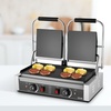 image:imageVEVOR Commercial Panini Grill 3600W Electric Sandwich Panini Maker Stainless Steel Double Sandwichs Press with Handle and Temp Control 19x9 in Full Flat Enamel Plate for Hamburger Steak Bacon