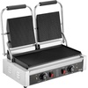 image:imageVEVOR Commercial Panini Grill 3600W Electric Sandwich Panini Maker Stainless Steel Double Sandwichs Press with Handle and Temp Control 19x9 in Full Grooved Enamel Plate for Hamburger Steak Bacon