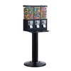 image:imageVEVOR Commercial Vending Machine Four Compartment Rotatable Gumball and Candy Dispenser Adjustable Height Coin Operated Candy Bank with Iron Stand for Business Toy Capsules Bouncy Balls Nut BlueBlack
