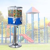 image:imageVEVOR Commercial Vending Machine Four Compartment Rotatable Gumball and Candy Dispenser Adjustable Height Coin Operated Candy Bank with Iron Stand for Business Toy Capsules Bouncy Balls Nut BlueBlue