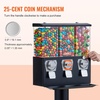 image:imageVEVOR Commercial Vending Machine Triple Compartment Candy Dispenser with Iron Stand Gumball and Candy Machine for Business Coin Operated Gumball Bank for Toy Capsules Bouncy Balls Candy Nut YellowBlack