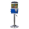 image:imageVEVOR Commercial Vending Machine Triple Compartment Candy Dispenser with Iron Stand Gumball and Candy Machine for Business Coin Operated Gumball Bank for Toy Capsules Bouncy Balls Candy Nut YellowBlue
