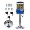 image:imageVEVOR Commercial Vending Machine Triple Compartment Candy Dispenser with Iron Stand Gumball and Candy Machine for Business Coin Operated Gumball Bank for Toy Capsules Bouncy Balls Candy Nut YellowBlue