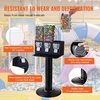 image:imageVEVOR Commercial Vending Machine Triple Compartment Candy Dispenser with Iron Stand Gumball and Candy Machine for Business Coin Operated Gumball Bank for Toy Capsules Bouncy Balls Candy Nut YellowBlack