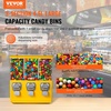 image:imageVEVOR Commercial Vending Machine Triple Compartment Candy Dispenser with Iron Stand Gumball and Candy Machine for Business Coin Operated Gumball Bank for Toy Capsules Bouncy Balls Candy Nut YellowYellow