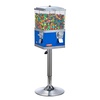 image:imageVEVOR Commercial Vending Machine Triple Compartment Candy Dispenser with Iron Stand Gumball and Candy Machine for Business Coin Operated Gumball Bank for Toy Capsules Bouncy Balls Candy Nut YellowBlue