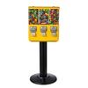 image:imageVEVOR Commercial Vending Machine Triple Compartment Candy Dispenser with Iron Stand Gumball and Candy Machine for Business Coin Operated Gumball Bank for Toy Capsules Bouncy Balls Candy Nut YellowYellow