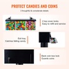 image:imageVEVOR Commercial Vending Machine Triple Compartment Candy Dispenser with Iron Stand Gumball and Candy Machine for Business Coin Operated Gumball Bank for Toy Capsules Bouncy Balls Candy Nut YellowBlack