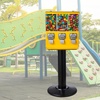 image:imageVEVOR Commercial Vending Machine Triple Compartment Candy Dispenser with Iron Stand Gumball and Candy Machine for Business Coin Operated Gumball Bank for Toy Capsules Bouncy Balls Candy Nut YellowYellow