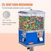 image:imageVEVOR Commercial Vending Machine Triple Compartment Candy Dispenser with Iron Stand Gumball and Candy Machine for Business Coin Operated Gumball Bank for Toy Capsules Bouncy Balls Candy Nut YellowBlue