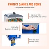 image:imageVEVOR Commercial Vending Machine Triple Compartment Candy Dispenser with Iron Stand Gumball and Candy Machine for Business Coin Operated Gumball Bank for Toy Capsules Bouncy Balls Candy Nut YellowBlue