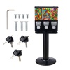 image:imageVEVOR Commercial Vending Machine Triple Compartment Candy Dispenser with Iron Stand Gumball and Candy Machine for Business Coin Operated Gumball Bank for Toy Capsules Bouncy Balls Candy Nut YellowBlack