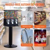 image:imageVEVOR Commercial Vending Machine Triple Compartment Candy Dispenser with Iron Stand Gumball and Candy Machine for Business Coin Operated Gumball Bank for Toy Capsules Bouncy Balls Candy Nut YellowBlack