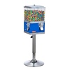 image:imageVEVOR Commercial Vending Machine Triple Compartment Candy Dispenser with Iron Stand Gumball and Candy Machine for Business Coin Operated Gumball Bank for Toy Capsules Bouncy Balls Candy Nut YellowBlue