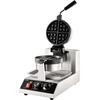 image:imageVEVOR Commercial Waffle Maker DualHead Round Waffle Baker Machine 2460W NonStick Stainless Steel Belgian Waffle Iron with Temp and Time Control Handle for Restaurant Bakery Snack Bar Family4Pcs