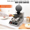 image:imageVEVOR Commercial Waffle Maker DualHead Round Waffle Baker Machine 2460W NonStick Stainless Steel Belgian Waffle Iron with Temp and Time Control Handle for Restaurant Bakery Snack Bar Family4Pcs