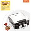 image:imageVEVOR Commercial Waffle Maker DualHead Round Waffle Baker Machine 2460W NonStick Stainless Steel Belgian Waffle Iron with Temp and Time Control Handle for Restaurant Bakery Snack Bar Family4Pcs Large