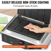image:imageVEVOR Commercial Waffle Maker DualHead Round Waffle Baker Machine 2460W NonStick Stainless Steel Belgian Waffle Iron with Temp and Time Control Handle for Restaurant Bakery Snack Bar Family10Pcs