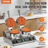 image:imageVEVOR Commercial Waffle Maker DualHead Round Waffle Baker Machine 2460W NonStick Stainless Steel Belgian Waffle Iron with Temp and Time Control Handle for Restaurant Bakery Snack Bar Family24Pcs
