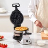 image:imageVEVOR Commercial Waffle Maker DualHead Round Waffle Baker Machine 2460W NonStick Stainless Steel Belgian Waffle Iron with Temp and Time Control Handle for Restaurant Bakery Snack Bar Family4Pcs2