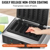 image:imageVEVOR Commercial Waffle Maker DualHead Round Waffle Baker Machine 2460W NonStick Stainless Steel Belgian Waffle Iron with Temp and Time Control Handle for Restaurant Bakery Snack Bar Family6Pcs