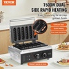image:imageVEVOR Commercial Waffle Maker DualHead Round Waffle Baker Machine 2460W NonStick Stainless Steel Belgian Waffle Iron with Temp and Time Control Handle for Restaurant Bakery Snack Bar Family6Pcs
