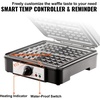 image:imageVEVOR Commercial Waffle Maker DualHead Round Waffle Baker Machine 2460W NonStick Stainless Steel Belgian Waffle Iron with Temp and Time Control Handle for Restaurant Bakery Snack Bar Family4Pcs Large