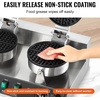 image:imageVEVOR Commercial Waffle Maker DualHead Round Waffle Baker Machine 2460W NonStick Stainless Steel Belgian Waffle Iron with Temp and Time Control Handle for Restaurant Bakery Snack Bar Family24Pcs