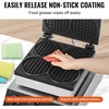 image:imageVEVOR Commercial Waffle Maker DualHead Round Waffle Baker Machine 2460W NonStick Stainless Steel Belgian Waffle Iron with Temp and Time Control Handle for Restaurant Bakery Snack Bar Family41Pcs
