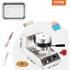 image:imageVEVOR Commercial Waffle Maker DualHead Round Waffle Baker Machine 2460W NonStick Stainless Steel Belgian Waffle Iron with Temp and Time Control Handle for Restaurant Bakery Snack Bar Family4Pcs