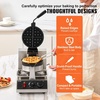 image:imageVEVOR Commercial Waffle Maker DualHead Round Waffle Baker Machine 2460W NonStick Stainless Steel Belgian Waffle Iron with Temp and Time Control Handle for Restaurant Bakery Snack Bar Family4Pcs