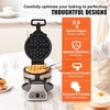image:imageVEVOR Commercial Waffle Maker DualHead Round Waffle Baker Machine 2460W NonStick Stainless Steel Belgian Waffle Iron with Temp and Time Control Handle for Restaurant Bakery Snack Bar Family4Pcs2
