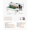 image:imageVEVOR Continuous Bag Band Sealing Machine 024047 in612 mm Seal Width Horizontal Band Sealer Machine with Digital Temperature Control Carbon Steel Bag Sealer for 00208 mm Plastic Bags FilmsCount Function