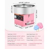 image:imageVEVOR Cotton Candy Machine Commercial 1000W Electric Candy Floss Maker Easy Use with 15 inch Stainless Steel Bowl and Sugar Scoop Makes Hard Candy for Home Kids Birthday Family Party PinkPinkStraight Surface